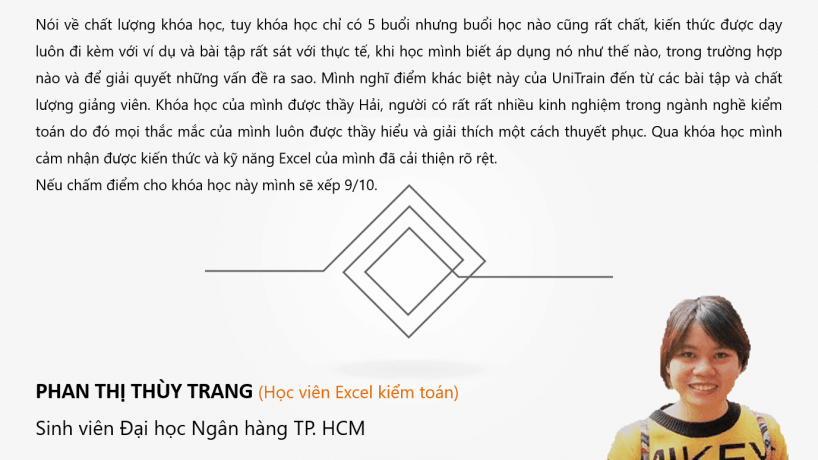 Cảm nhận học viên: Phan Thị Thùy Trang