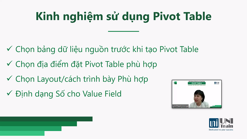 Pivot Table Tips