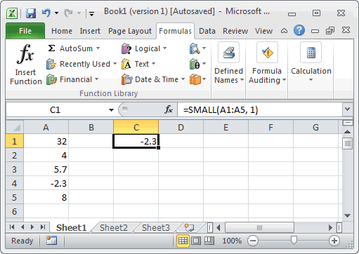Cách sử dụng hàm SMALL trong Excel