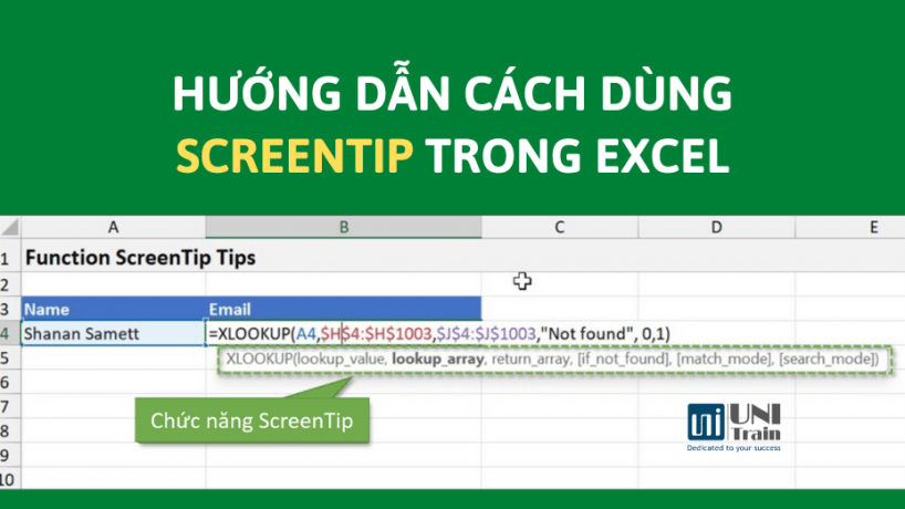 Hướng dẫn cách dùng ScreenTip trong Excel
