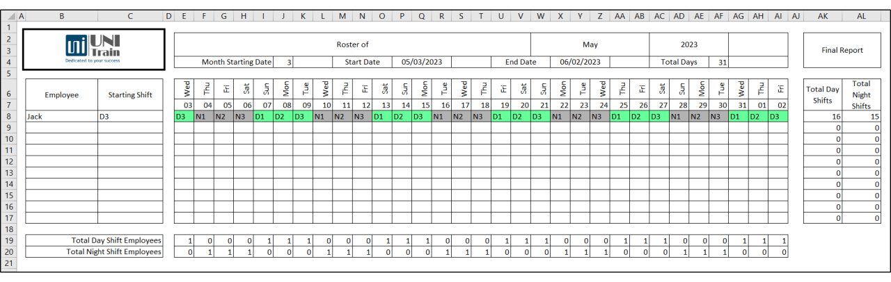 Cách tạo bảng phân công trong Excel
