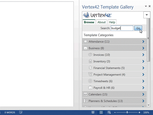 Vertex42 Template Gallery