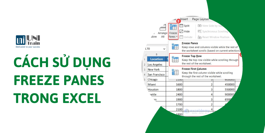 Cách sử dụng Freeze Panes trong Excel