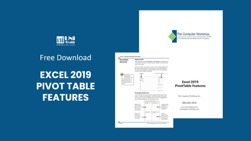 [Free download] Excel 2019 Pivot Table Features