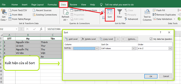 Sap Xep Loc Du Lieu Excel 2016