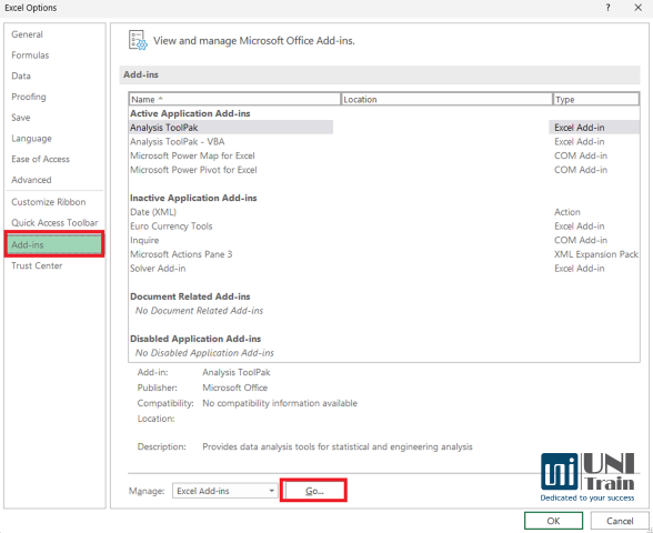 Data Analysis ToolPak