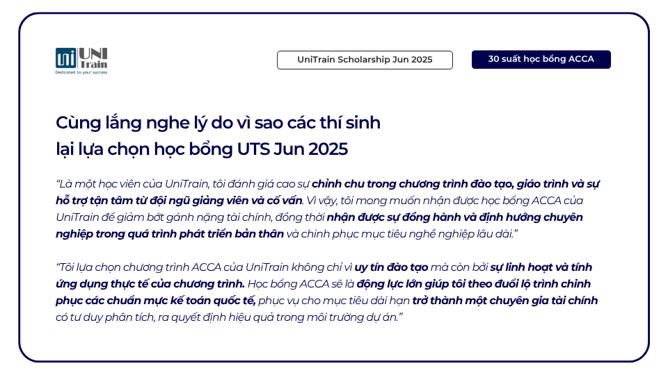 UniTrain ACCA Scholarship
