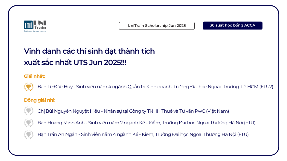 UniTrain ACCA Scholarship